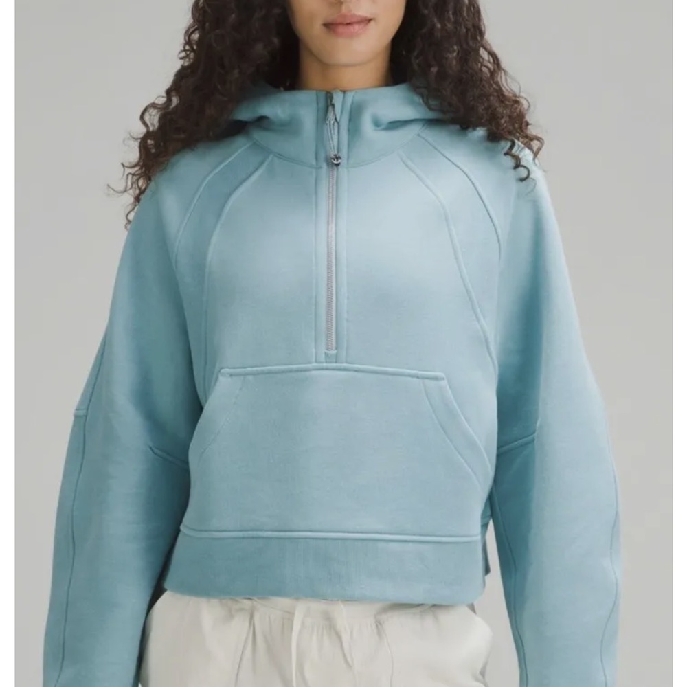 Lululemon Tidal Teal Scuba Oversized Half-Zip Hoodie Women's Size xl/xxl